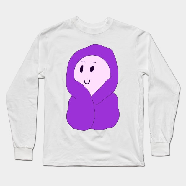 Guy in a Purple Blanket Long Sleeve T-Shirt by Usagicollection